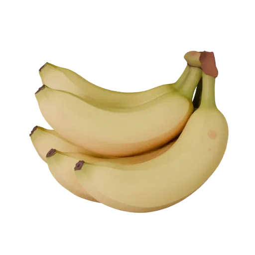 Market Banana Bunch Product Viz 3D model, three-quarter studio product render, showing skin pores, form detail.