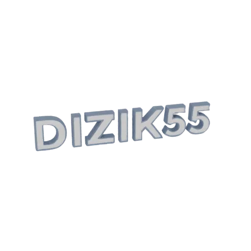 3D model of DIZIK55 letters with volumetric shape, ready for LED backlighting