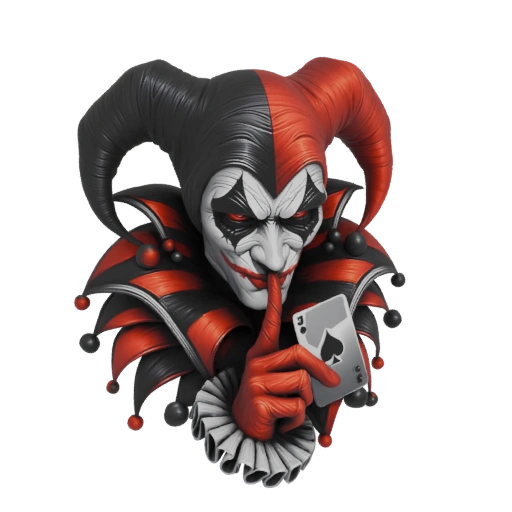 Shushing Jester with Ace of Spades Bust 3D Model