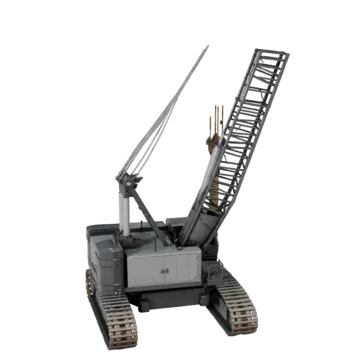 Mobile Crane Modular 3D model, isometric modular kit view, showing painted steel, large mechanical silhouettes.