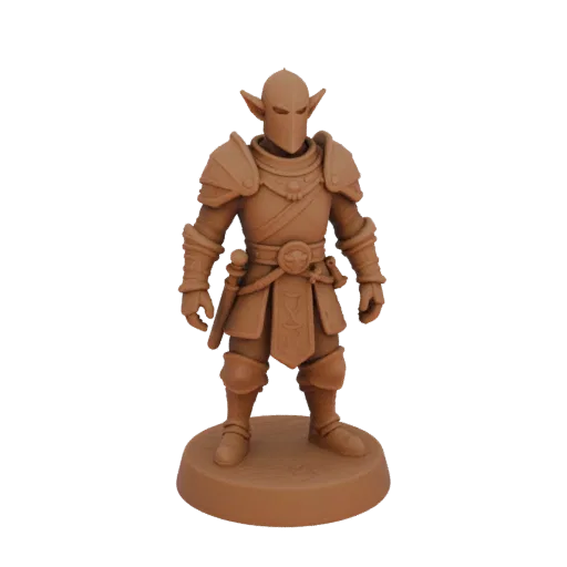 Medieval Elf Fighter Miniature STL