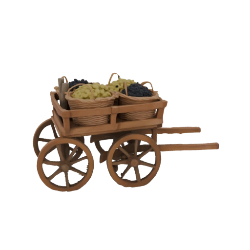 Wooden Cart with Grapes