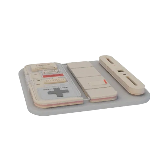 First Aid Injection Practice Pad Printable 3D model, isometric STL render, showing neutral plastics, form detail.