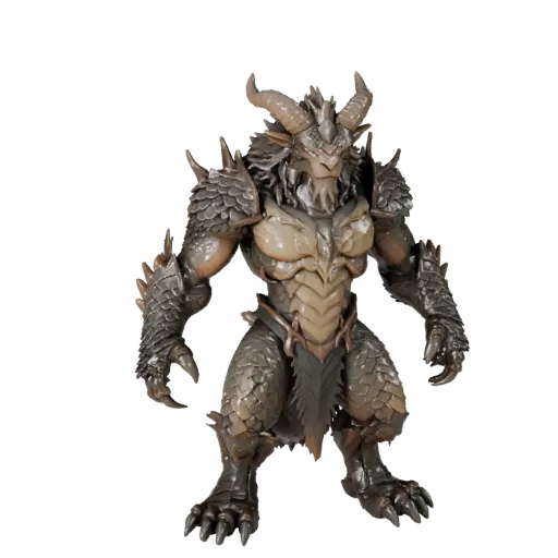 Modello 3D Hydra, vista laterale telecamera di gioco, asset animale pronto per Unity con blend di anatomia fantasy, postura e