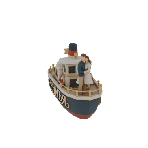Couple on a Tugboat Figurine