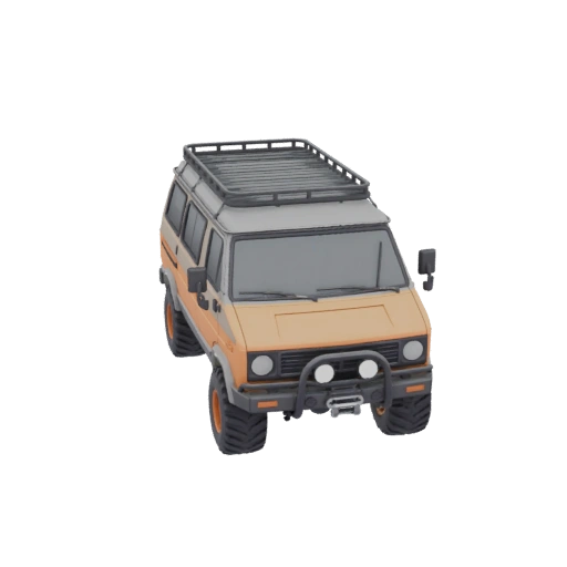 Off-Road Van with Roof Rack and Winch