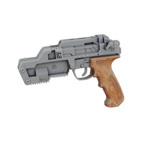 Worn Saw Printable 3D model, isometric STL render, showing painted metal, functional silhouettes.