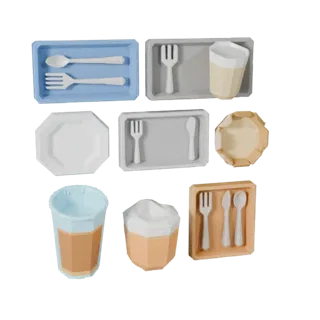 Picnic Tea Service 3D Asset for Game Engine Levels