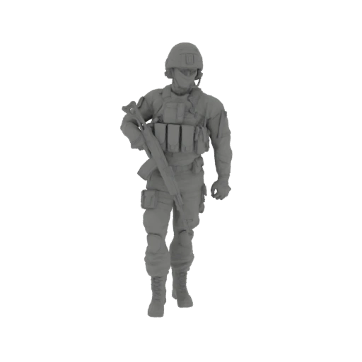 Modern Soldier with Rifle 3D Model