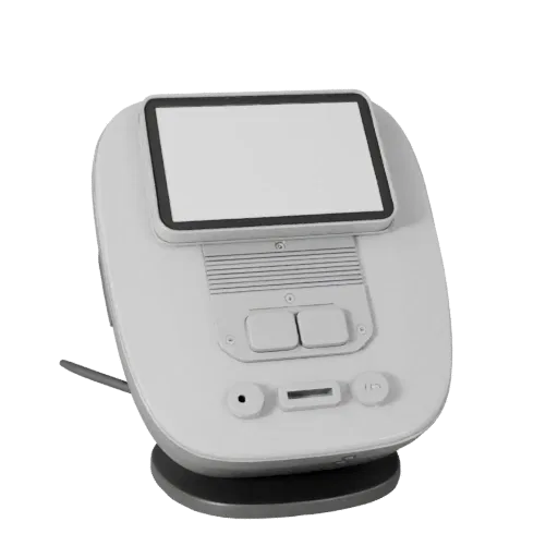 Minimal Webcam Modular 3D model, isometric modular kit view, showing plastic shells, desktop scale.