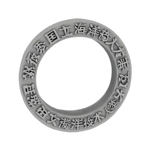 3D model of a ring with embossed inscription "Saint Petersburg State Marine Technical University" in Russian.