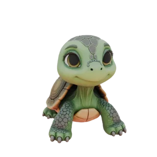 Cute Cartoon Turtle 3D Model