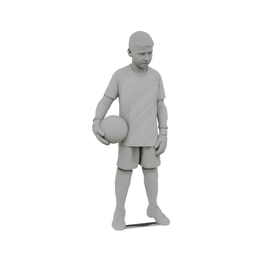 Young Goalkeeper with Soccer Ball 3D Model
