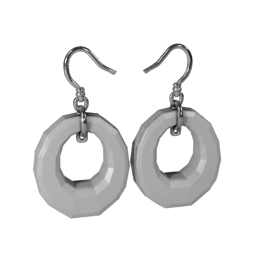 Hoop Style Earrings game ready 3D model, studio profile shot, highlighting earring seams, edges, and finish layers.