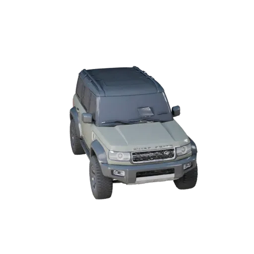 Modelo 3D de SUV Todoterreno, vista de juego en tres cuartos, activo de vehículo listo para Unreal Engine con altura de condu