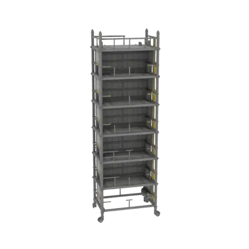 Site Safety Scaffold Tower Printable 3D model, isometric STL render, showing concrete, site-ready silhouettes.