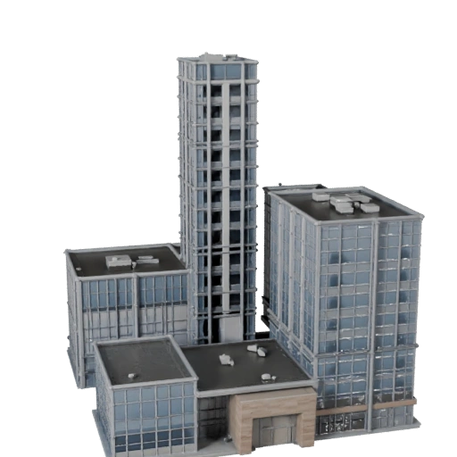 Low Poly Modular Office Kit 3D Model for Games & VR