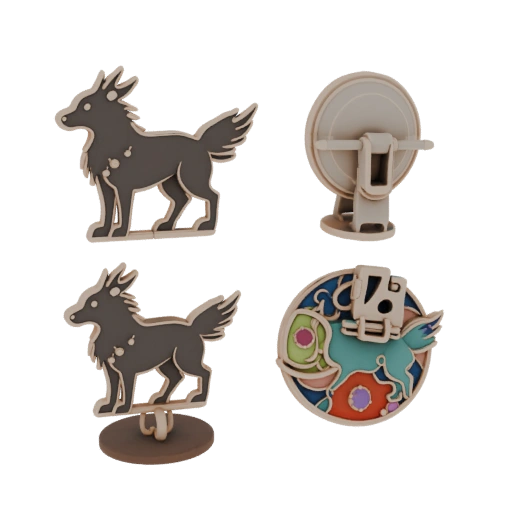 Animal Motif Decorative Pin 3D Asset for Display Cases