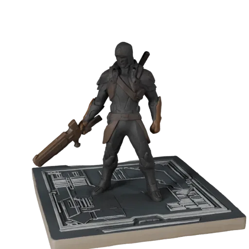 Sci-Fi Resource Token collectible 3D model preview showing scale, studio close-up view, icon shape and table readability