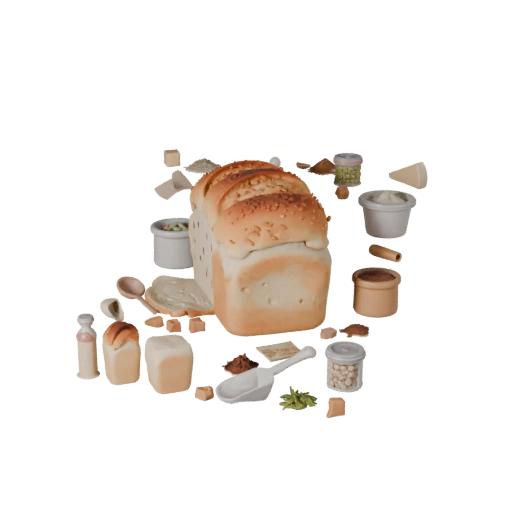 Unity Ready Bread Loaf 3D Asset for Game Engine Use