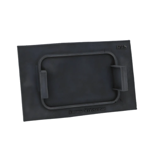 Black Rectangular Phone Stand with Raised Edges