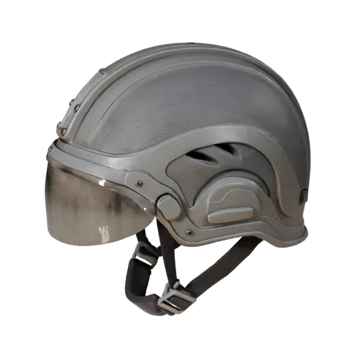 Rescue Style Helmet Printable 3D model, isometric STL render, showing transparent shields, protective silhouette.