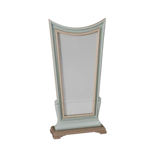 Handmade Mirror 3D model, living room, three-quarter front view, Unreal Engine viewport, ceramic detail.