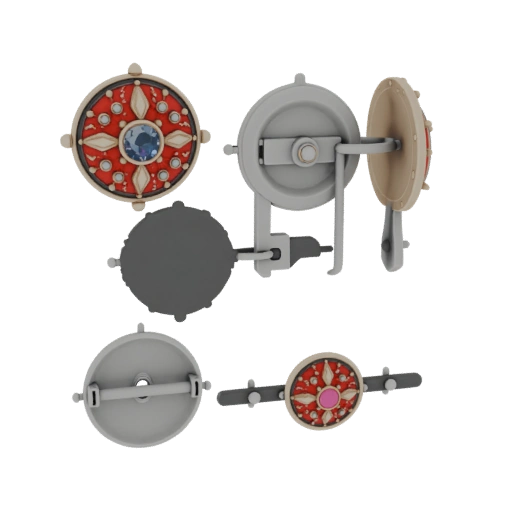 Vintage Decorative Pin 3D Web Asset for Online Use