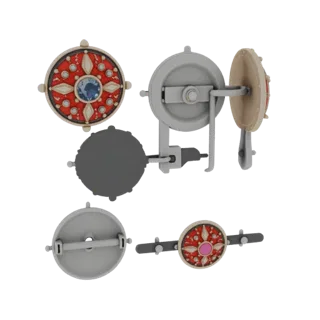 Vintage Decorative Pin 3D Web Asset for Online Use