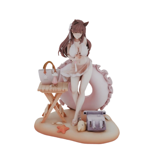 Beach Girl with Inflatable Ring and Table