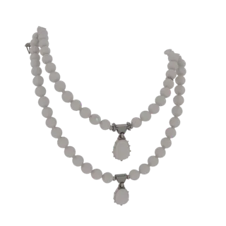 High Poly Pearl Style Necklace 3D Asset for Studio