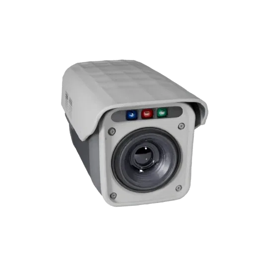 Security Style Camera Stylized 3D model, stylized isometric render, showing white plastic, compact device geometry.