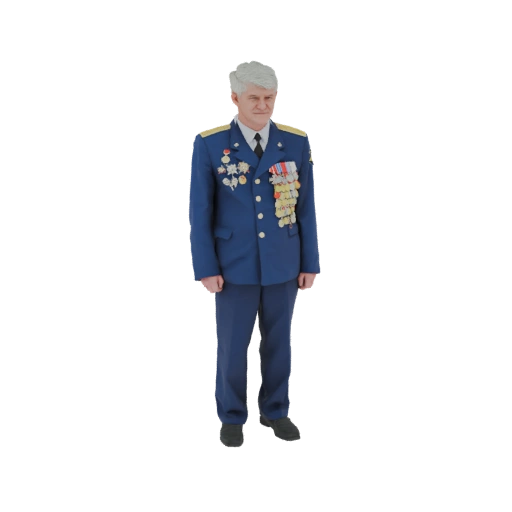 Soviet Military Officer with Medals 3D Model