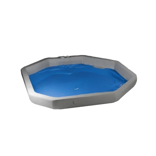 Ornamental Garden Pond Modular 3D model, isometric modular kit view, showing wet stone, water edges.
