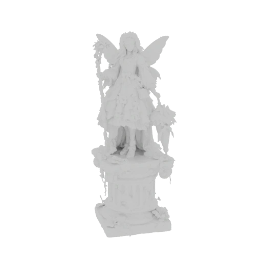 Fairy Statue with Flowers and Staff