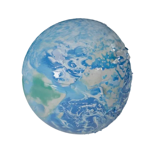 Earth Like Planet Stylized 3D model, stylized isometric render, showing rock, spherical body scale.