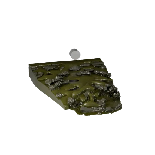 Moonlit Marsh Biome Stylized 3D model, stylized isometric environment render, showing terrain layers, mud shelves.