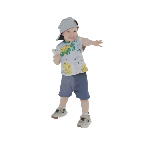 Dancing Toddler with Pineapple Shirt 3D Model