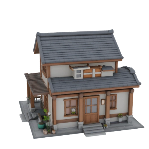 Maison de style japonais avec terrasse