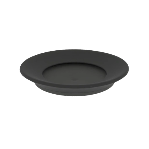 Matte Black Modern Coaster with Recessed Center