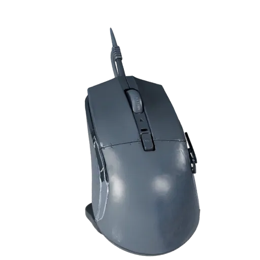 Wireless Mouse High Poly 3D model, close-up studio render, showing plastic shells, desktop scale.