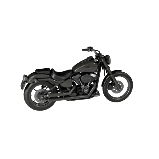 Modèle STL de moto cruiser imprimable, vue d'affichage isométrique, atout de véhicule prêt à imprimer avec équilibre du cadre