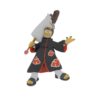 3D-Modell Homer Simpson Akatsuki Kostüm mit Eiscreme-Schwert