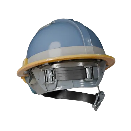 Warehouse Hard Hat High Poly 3D model, close-up studio render, showing plastic shells, recognizable safety silhouettes.