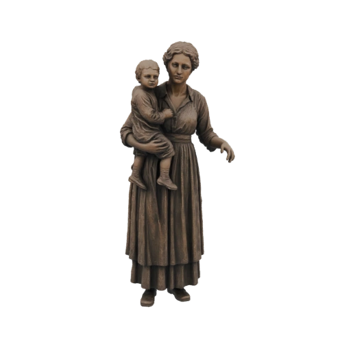 Mother Carrying Child Bronze Statue