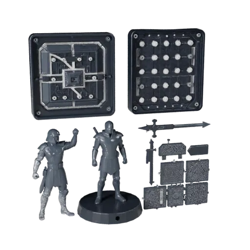 Abstract Unit Marker modular kit 3D model preview showing scale, top-down kitbash view, icon shape and table readability