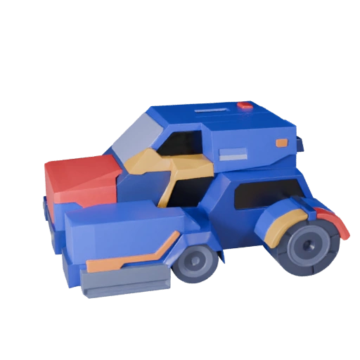 Modello 3D Rover Cargo Lunare - Asset Stilizzato Low Poly per Giochi