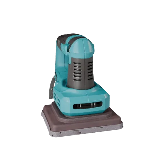 Compact Sander 3D model, side profile view, technical viewport render, showing molded plastic, ergonomic handles.