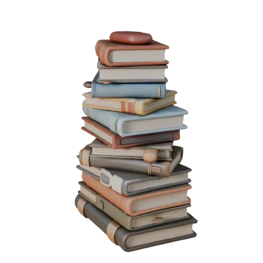 Cozy Book Stack High Poly 3D model, close-up studio render, showing ceramic, recognizable everyday shapes.