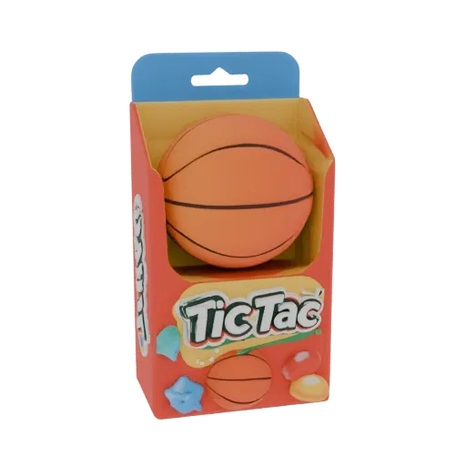 3D model basketball toy in Tic Tac box, ready for 3D printing and games